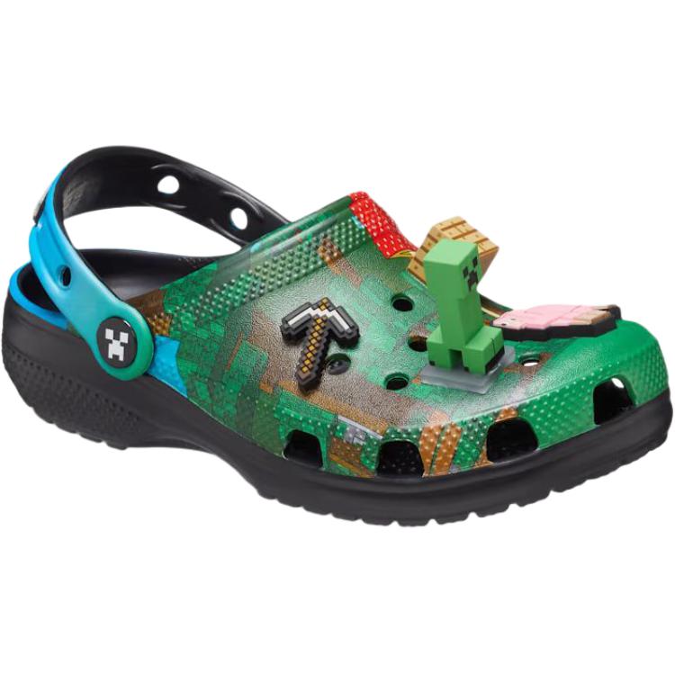 Minecraft x Crocs Classic Clog Детские Зеленые Синие Детские Кроссовки 210830-90H