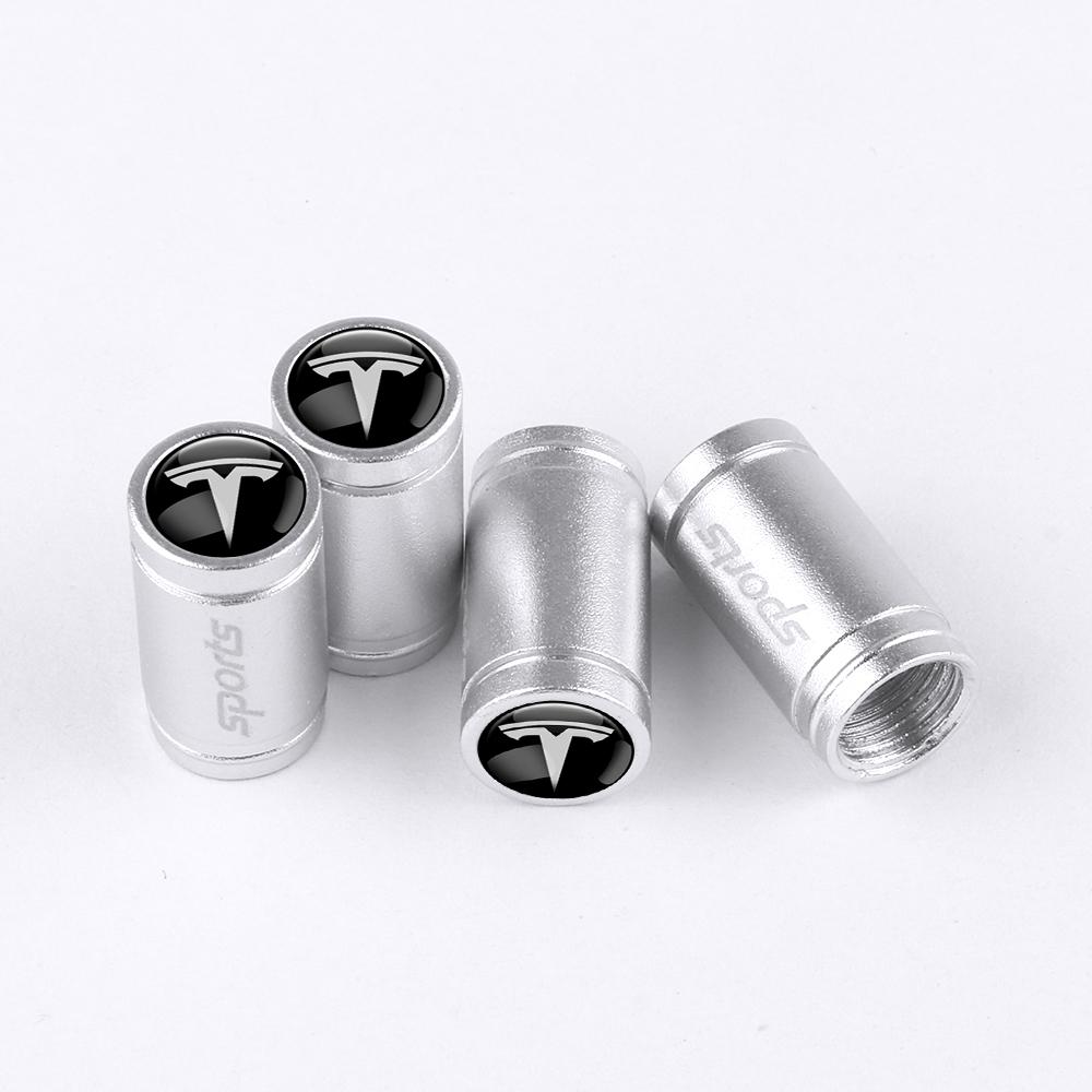 Car Wheel Tire Valve Caps Tyre Rim Stem Covers Airdust for Tesla Model 3 Model S Model X Model Y Roadster Invader Coil Mod WYE