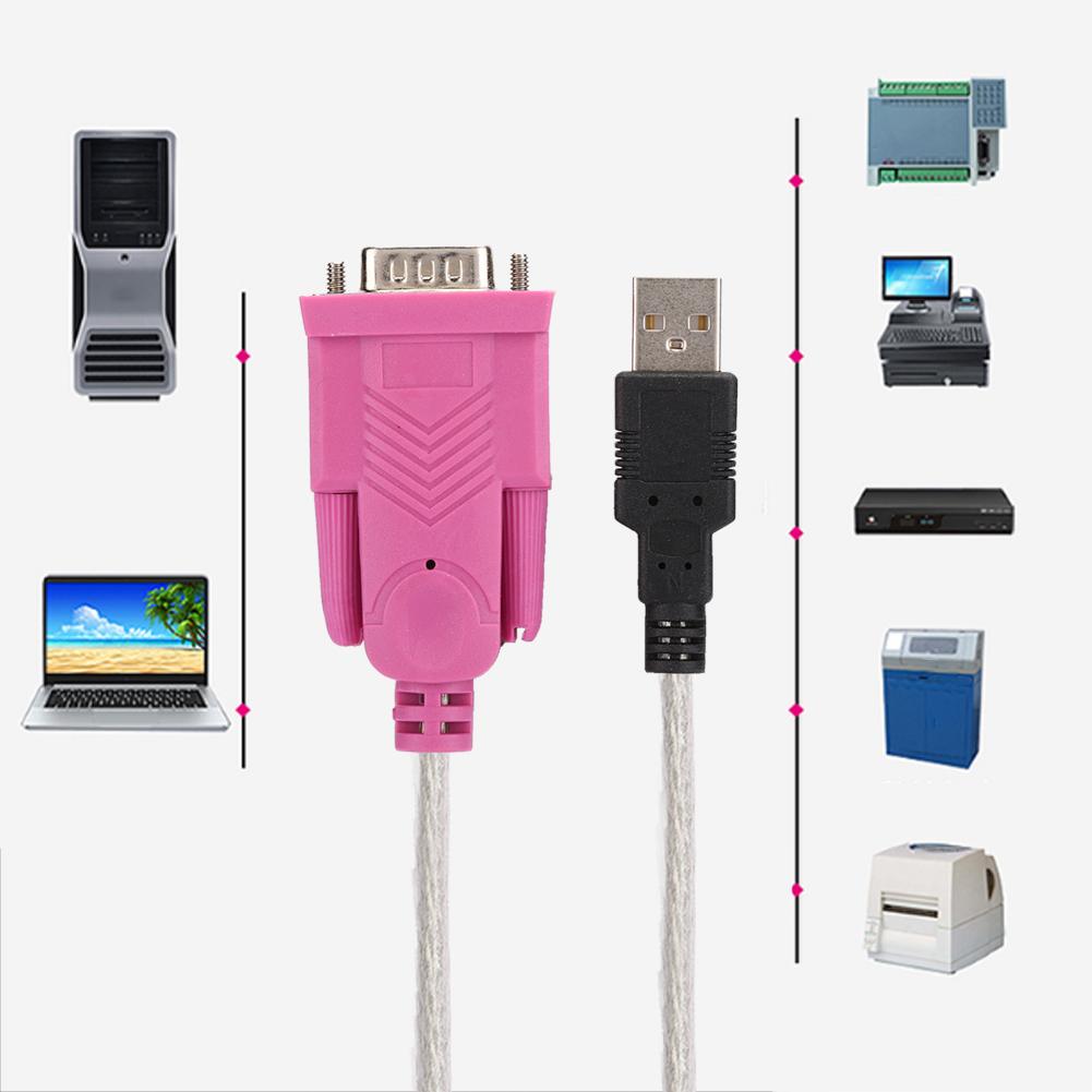 USB 2.0 to RS232 Serial Port Cable Converter DB9 Universal Male Connector Cable 1.5 Meters