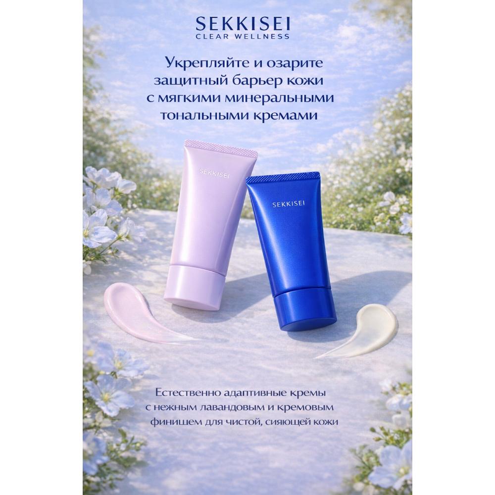 Sekkisei Clear Wellness | Солнцезащитный крем с тонирующим эффектом | SPF35 PA+++ | 70 г | Мгновенное осветление лавандовым оттенком | Сделано в Японии