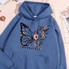 A Butterfly Composed of Butterflies and Flowers Female Sweatshirt Street Fur-liner Hooded Hipster S-2XL Hoodies Autumn Warm