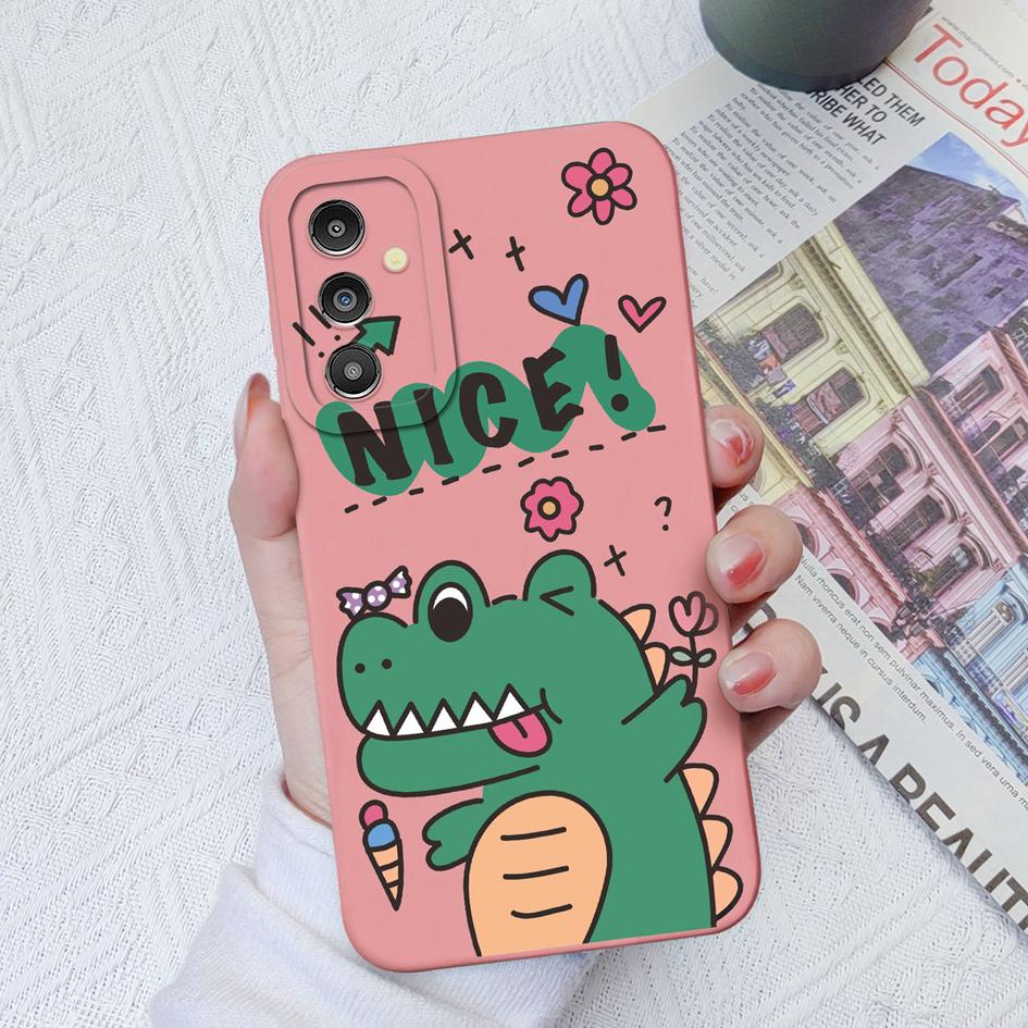 Cute Cases For Samsung Galaxy A31 A50 A51 A71 A52 A12 A13 A14 M54 Little Dinosaur Silicone Camera Protection Phone Bumpers For Galaxy Fundas Cover