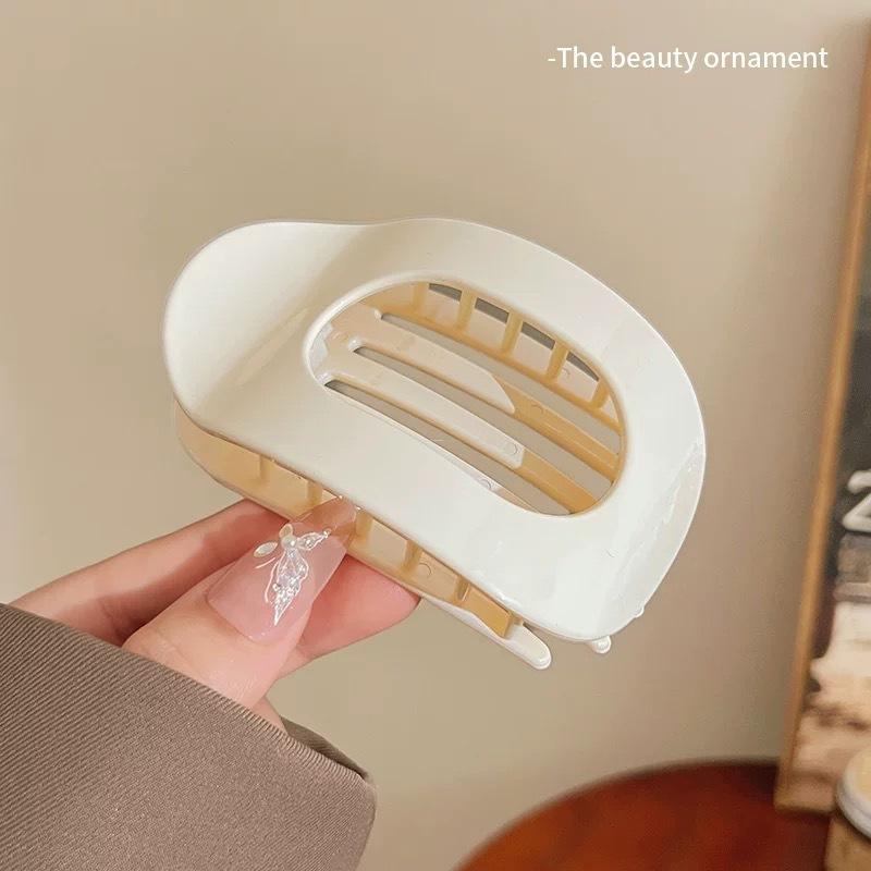 Модная матовая изогнутая плоская акриловая заколка-краб для волос с леопардовым принтом - Прочный и стильный аксессуар для всех типов волос