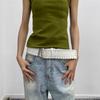 Y2k PU Leather Waistband Woven Western Cowboy Belt Fashion Women Wide Belt  Spicy Girl