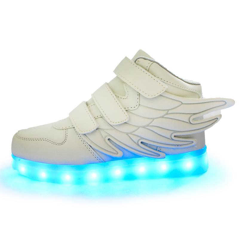 Autumn Children's Wing Light Shoes LED Luminous Shoes USB Charging Fluorescent Shoes Student Hip-hop Shoes