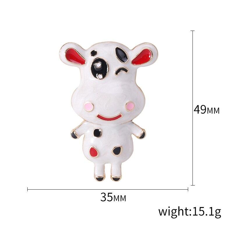 Blucome Fashion Personality Alloy Dripping Oil Cute Calf Brooch Zodiac Year of The Ox All-match Clothing Accessories Pin
