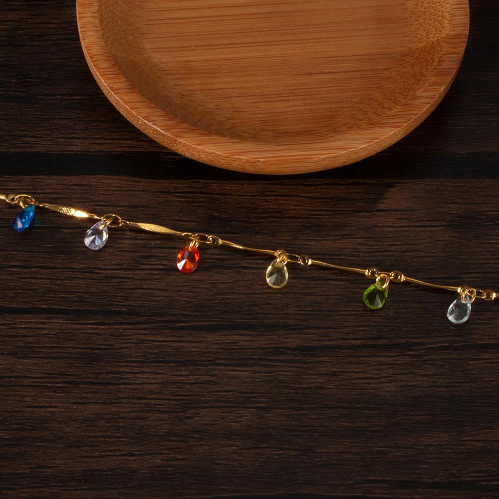 Европейская и американская персонализированная цепочка на ключицу с кисточками и кристаллами, модное ожерелье из нержавеющей стали для женщин