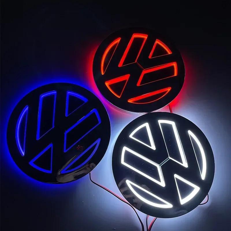BHMTQ1 VW 11cm 5D Logo Light LED Rear Badge Light Front Grille For VW CC Bora Golf Jetta POLO MAGOTAN Passat Logo Light Trunk Sticker