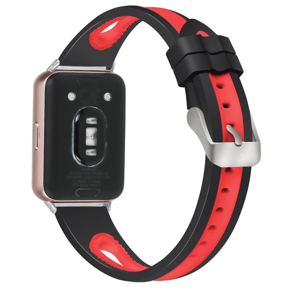 SM-R390 For Samsung Galaxy Fit3 Silicone Watch Band Adjustable Dual Color Wrist Strap