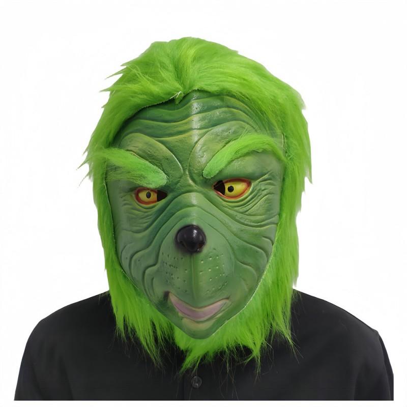 Grinch Mask Green Latex Full Head Set Gloves Halloween Christmas Costume Party Props