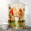1pc Elephant Trunks In Pond Shower Curtain - Vibrant Watercolor Art with Two Elephants Touching Trunks & Water Lilies