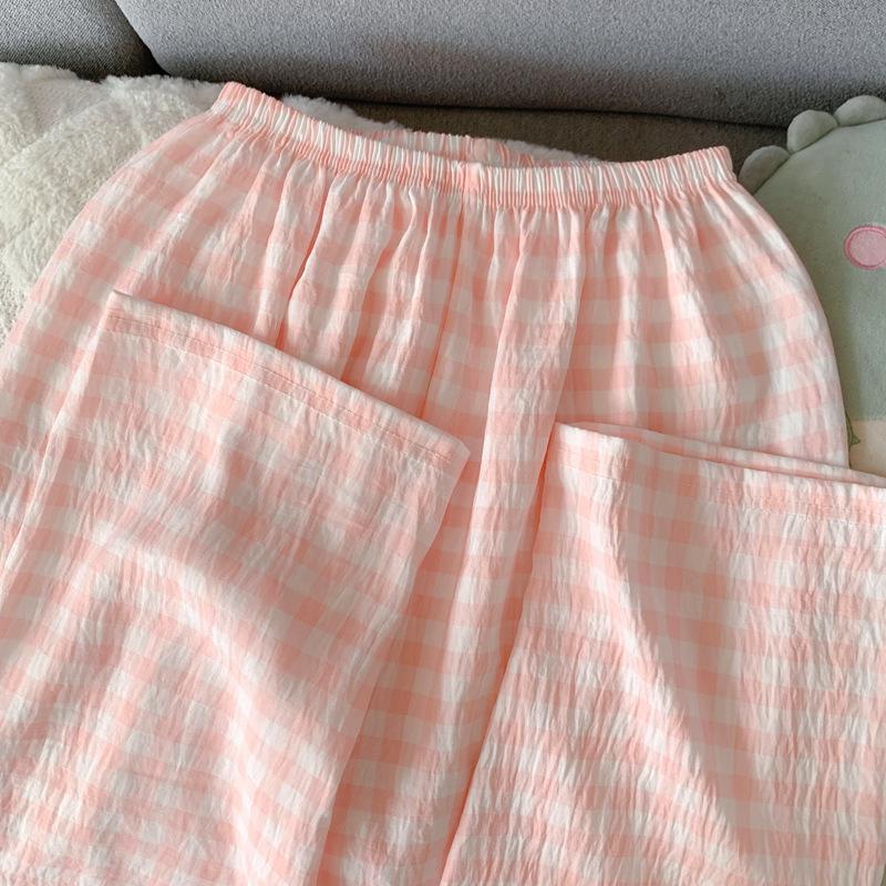 Женский набор пижамы с мультяшным принтом из облачного хлопка – с длинным рукавом, круглым вырезом, больших размеров, для ношения на улице