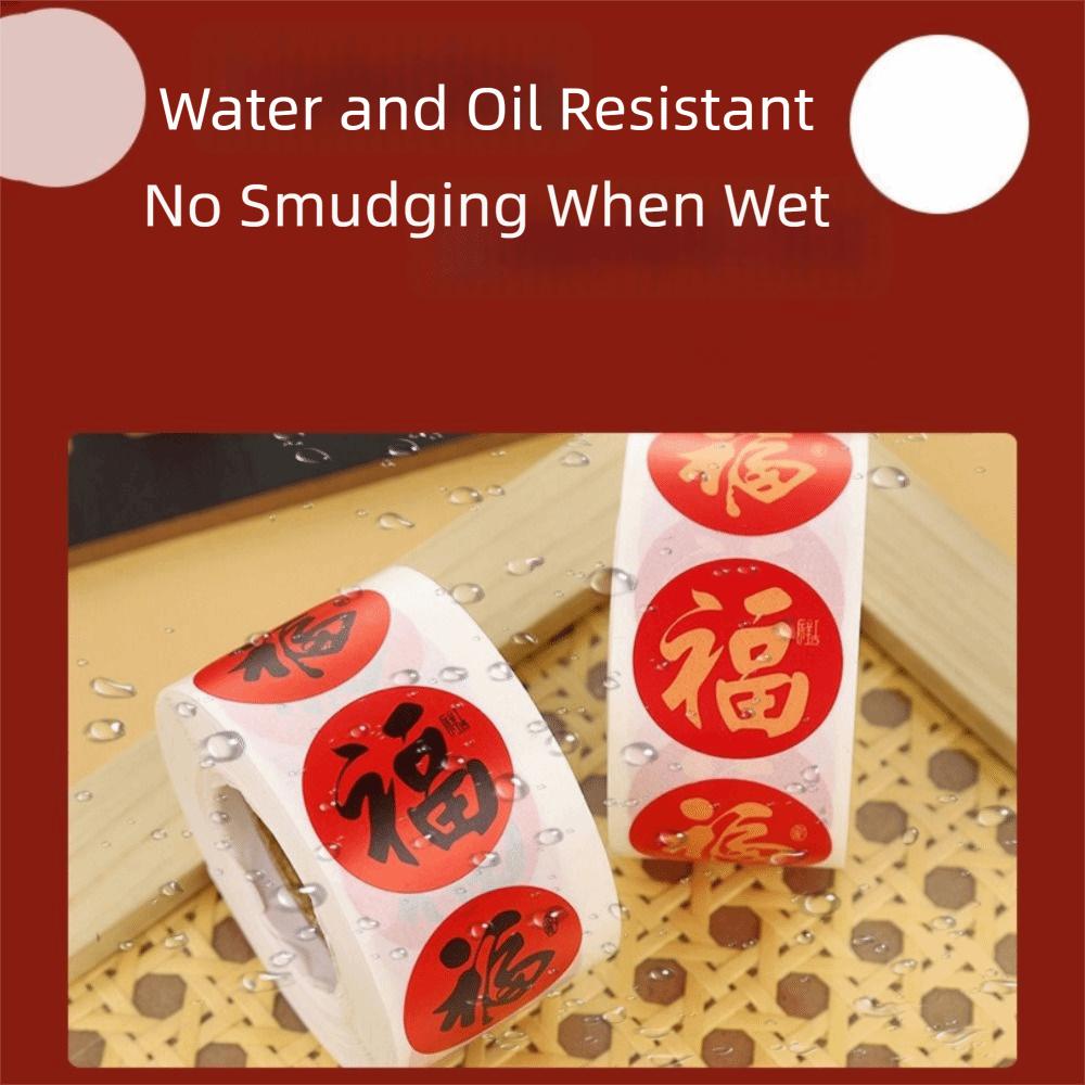 500 Stickers Rolls Chinese Fu Stickers Year Of The Dragon Chocolate Label Blessing Sticker Red Envelope Design