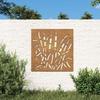 VidaXL Garden Wall Decoration 55x55 Cm Corten Steel Grass Design 824508