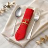 Elk Antler Napkin Rings Christmas Deer Ring, Alloy Holder, Holiday Party Table Supplies Ring for Winter Festive Dining Decoration Silver Buckles