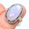 Natural Rainbow Moonstone Gemstone 925 Solid Sterling Silver Gift Ring S.9 E2y47