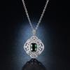 Премиум Изумруд Принцесса квадратный бриллиантовый кулон роскошный банкетный помолвочный драгоценный циркон ожерелье ювелирные изделия