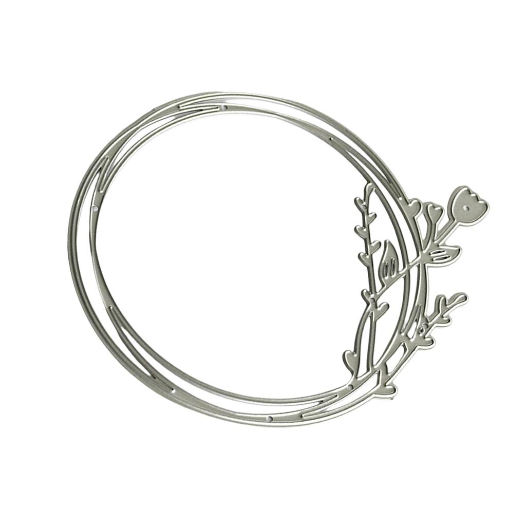 Режущие штампы «Цветочный венок» для изготовления открыток, скрапбукинга, шаблоны для вырубки из углеродистой стали, декоративные штампы для тиснения бумаги