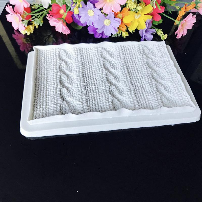 Sweater Pattern Knitting Texture Woolen Yarn Shape Silicone Mold Fondant Tools