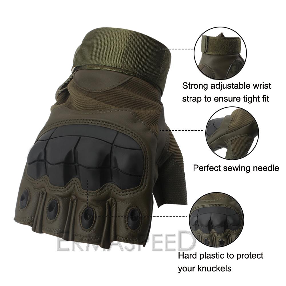 Пара мотоциклетных перчаток с половиной пальца, летние тактические перчатки для езды на жестких костяшках, мотоциклетные перчатки, мужские внедорожные байкерские перчатки