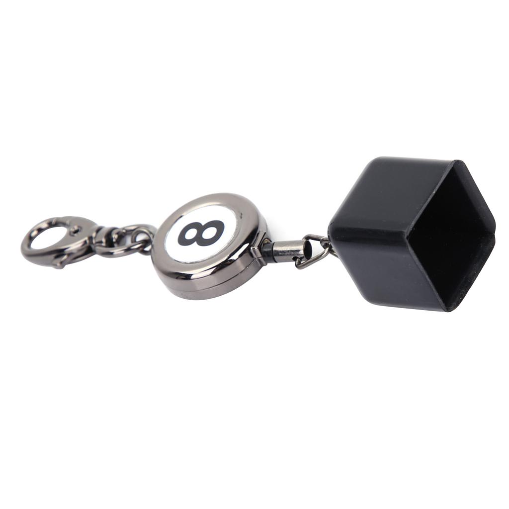 Portable Black Retractable Billiards Snooker Pool Cue Chalk Holder Drawing Key Ring