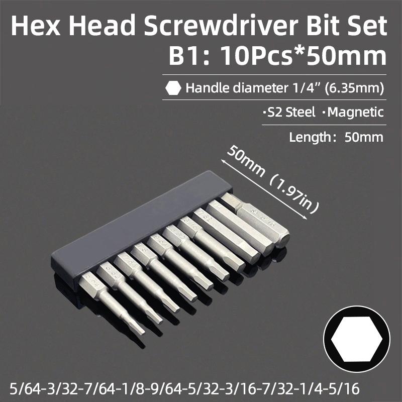 Набор шестигранных бит, торцевой шестигранный ключ, набор отверток, метрический шестигранный хвостовик SAE, магнитная отвертка, электрическая дрель из стали S2, ручные инструменты