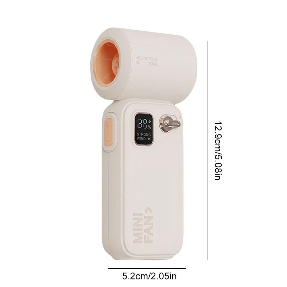 High Speed Fan LED Display Handheld Turbo Fan Rechargeable Portable Turbo Fan Electric Cooling Fan for Camping Hiking