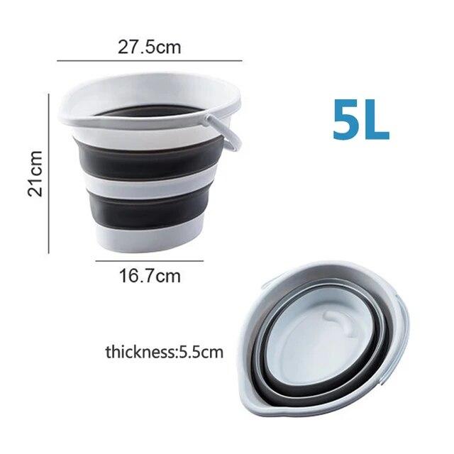 Складное ведро для воды 5/10/15 л, складное пластиковое ведро для бытовой чистки, портативное ведро для кемпинга, сада, рыбалки, принадлежности