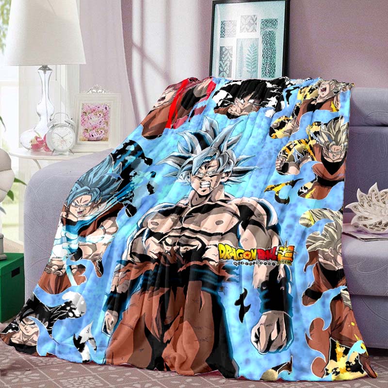Dragon Ball Anime Print Blanket Warm Comfortable Flannel Blanket for Bedrooms, Sofas, Beds, Chairs, Picnics, Travel-LXR10