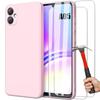 Silicone Case - Booling - for Samsung Galaxy A05 - Ultra Slim - Light Pink - 2 Tempered Glasses