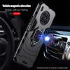 KEYSION Shockproof Armor Case for Honor 50 Lite 10X Lite X30i Silicone + PC Ring Stand Phone Back Cover for Huawei Nova 8i Y60
