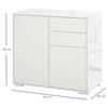 Buffet de rangement - HOMCOM - meuble commode armoire 2 tiroirs 2 placards étagères réglables - bois - 79x36x74cm - blanc