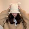 Women Autumn Winter Warm Thicken Ear Protector Hat Cold Fur Velvet Outdoor Bucket Hat Sweet Cute Teddy Bear Fisherman Cap
