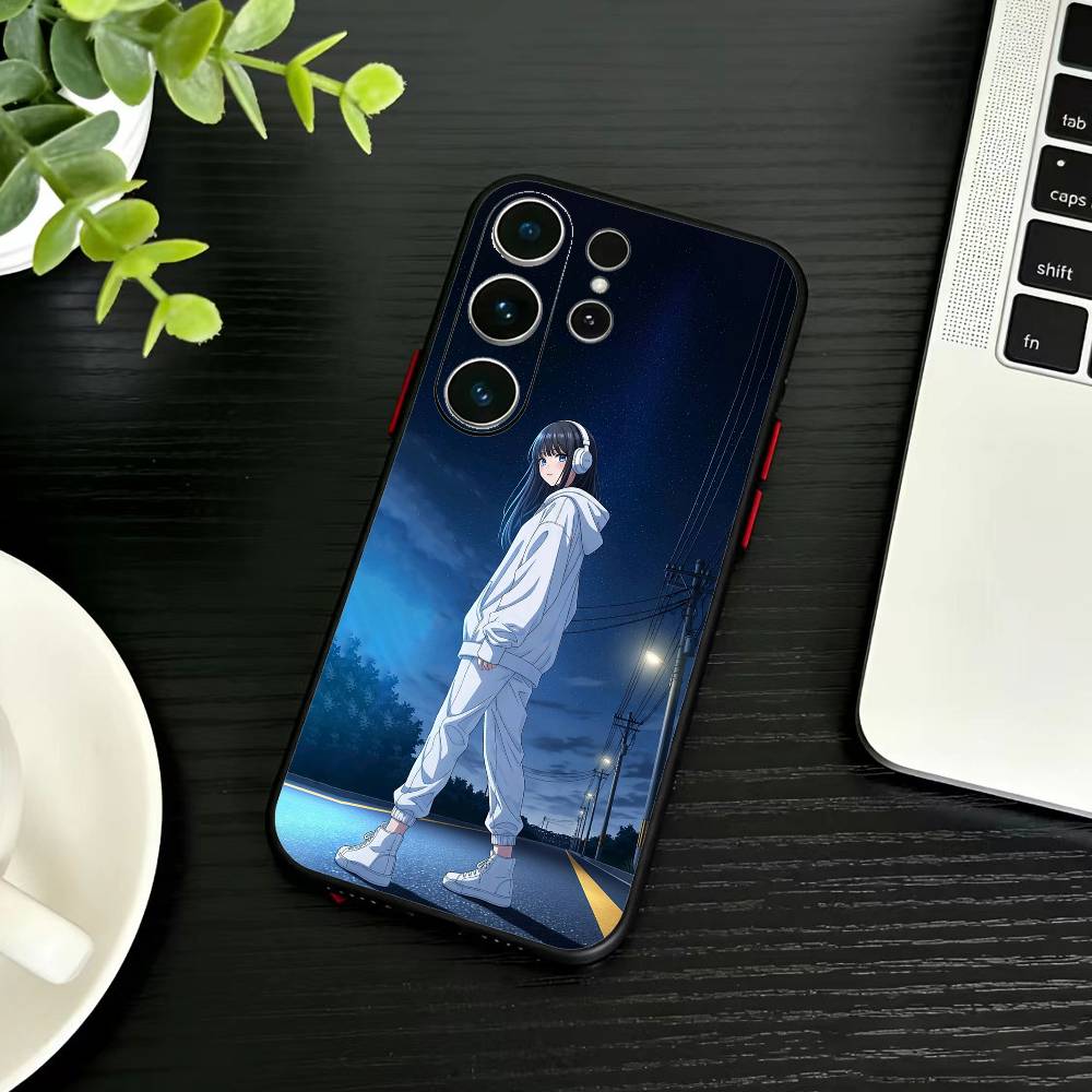 Чехол для телефона аниме Oshi-no Ko для Samsung S26, S25, S24, S23, S22, S30, S21, Ultra, Plus, FE 5G Черный Мягкий Чехол