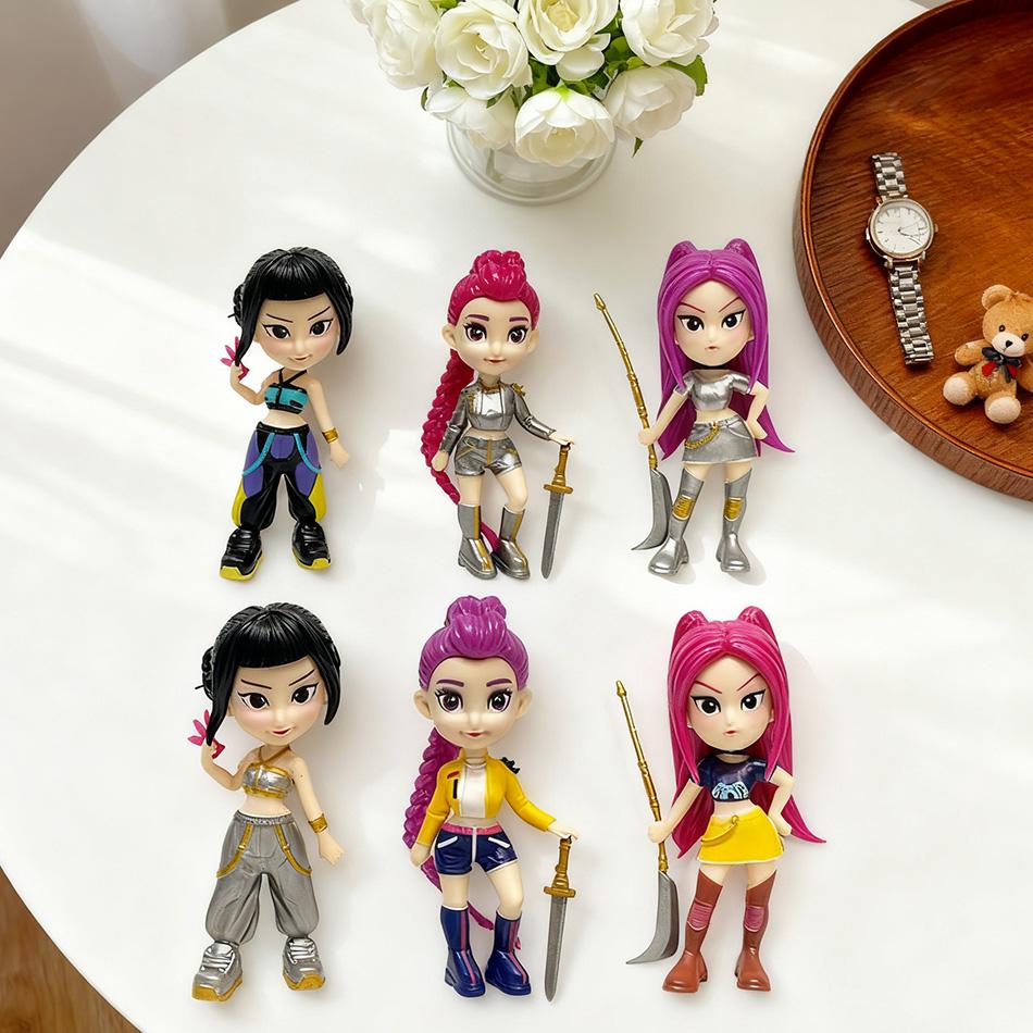 6 шт./Набор K-pop Фигурка Охотников на демонов Игрушка Мультяшная Руми/Мира/Зои Фигурка ПВХ Настольное украшение Модель Кукла Игрушка Подарок для фанатов