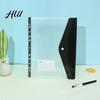 Four-in-one Snap Button Folder 11 Hole Clear File for A4 Binders, Colorful Plastic Document with Binder Compatible & Label Slot, Transparent