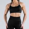 Seamless Matte Nylon Yoga Bra With Cross Back Design For Fitness And Workout