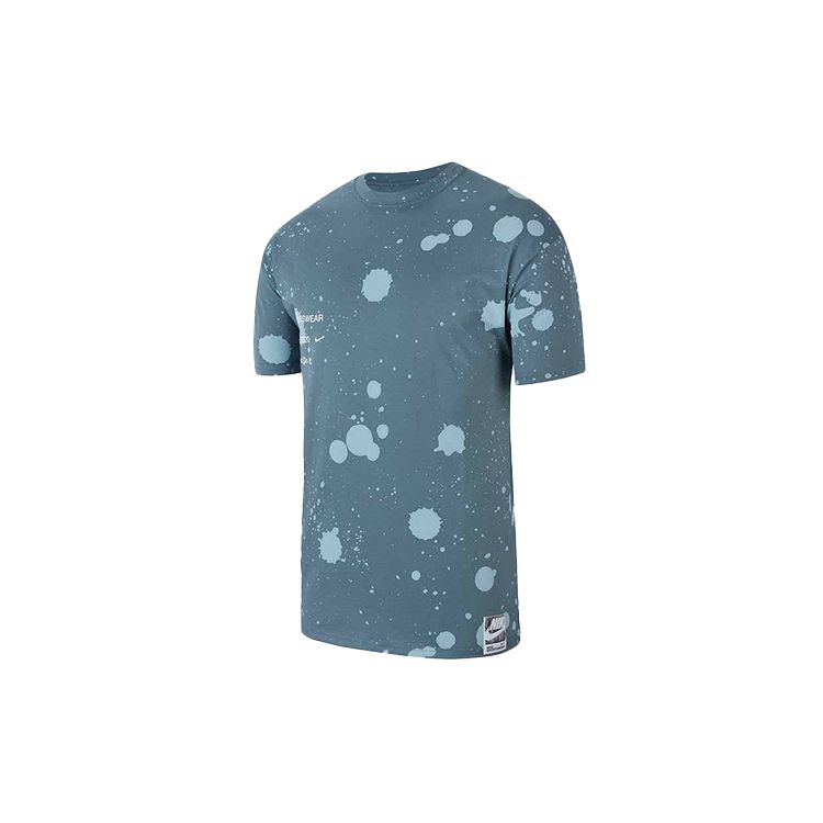 Nike Sportswear Splatter Ink Print T-Shirt Men Tops Ozone-Blue CW0381-031
