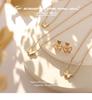 18k Gold-Plated Korean Minimalist Butterfly and Seashell Necklace & Earring Set