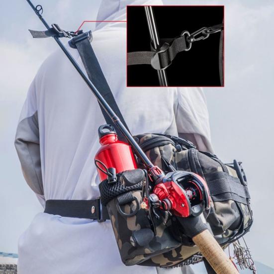 Large Capacity Fishing Gear Bag Waterproof Oxford Cloth Multi-Pocket Lure Rod Line Reel Holder Fishing Accessories Shoulder Bag Organizer Case