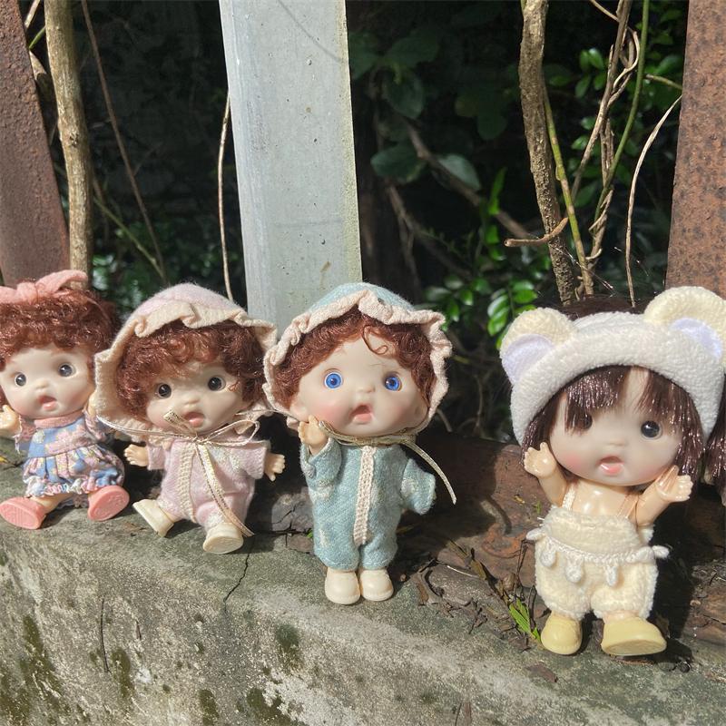 Маленькие куклы BJD 10 см для девочек Куклы Ob11 Одежда для кукол Милые игрушки-сюрпризы Кавайное лицо Тело Ob11 Полный набор Для детей Игрушка Подарки