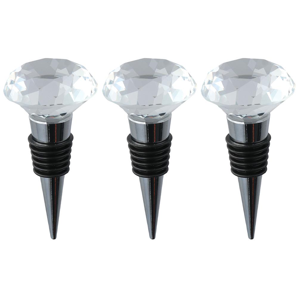 1/3pcs Zinc Alloy Diamond Plug Diamond Wine Stopper Decorative and Reusable Bottle Stopper Gift