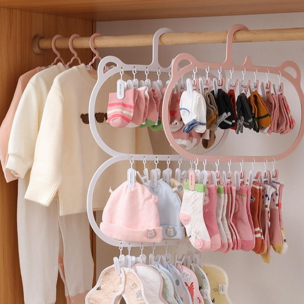 Removable Multi-Clips Drying Hanger Plastic Hanging Drying Rack Socks Drying Hanger  Underwear