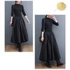 Women A-Line Skirt Elastic High Waist Lace-up Large Hem Maxi Skirt with