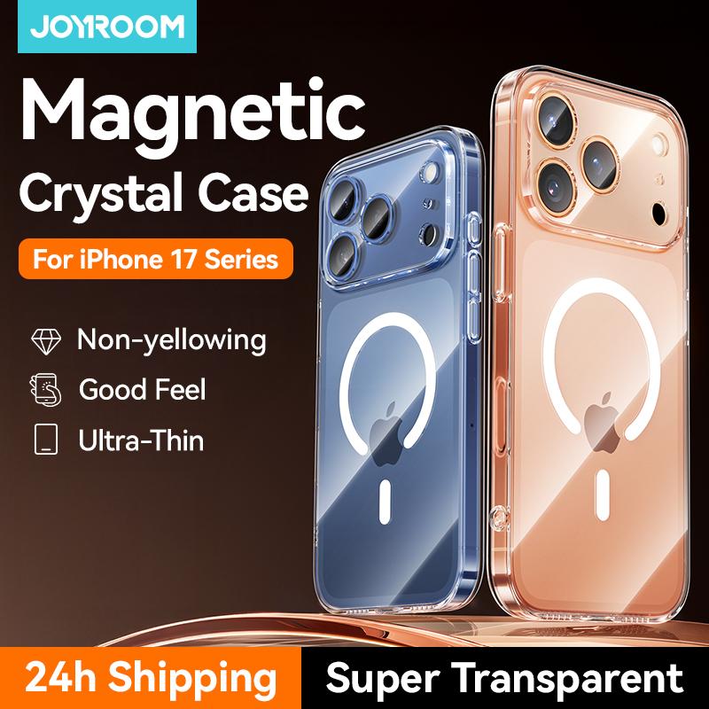 Joyroom Magnetic Case For 17 Pro Max Case Anti Yellow Transparent Cover For 17 Pro Max Wireless Charger Thin Cover