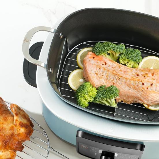 Решетка для жарки из нержавеющей стали, усиленный противень для выпечки, подставка для барбекю для курицы, рыбы, овощей