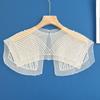 Fake Collar Women's Lace Collar Organza Embroidery Front Placket Collar Cloak Fake False Collars