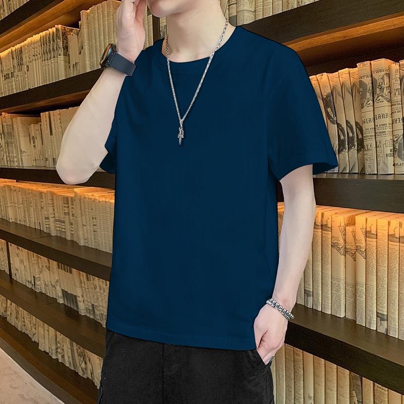 2024 Классическая однотонная облегающая футболка унисекс с коротким рукавом