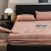 Теплая плюшевая простыня на резинке, эластичный чехол для матраса, бархатное покрывало для кровати, полный комплект, зимнее мягкое семейное двуспальное постельное белье 120/150/180x200см