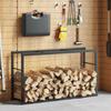 Firewood Rack Black 110 x 30 x 61 cm Steel